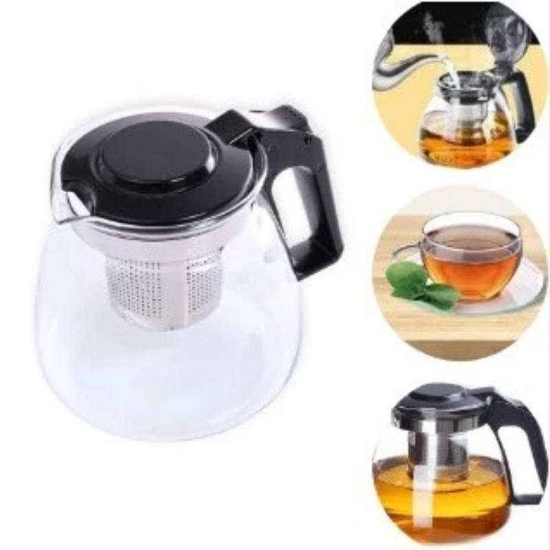 Chaleira Jarra  Com Infusor De Vidro 900ml Para Chá Bule