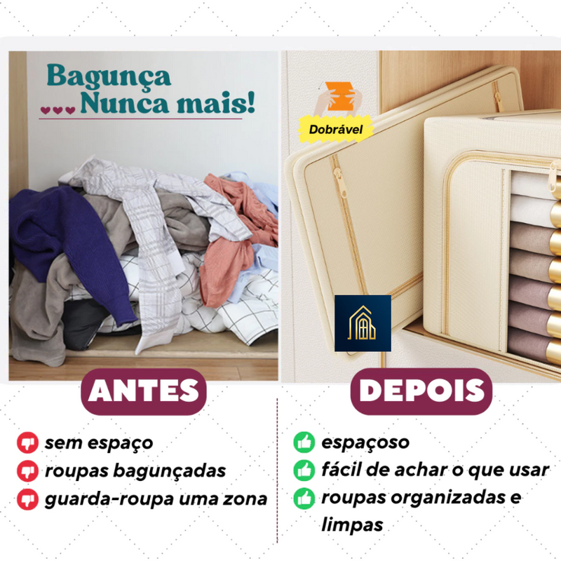 Caixa Organizadora Roupas Dobrável Premiun