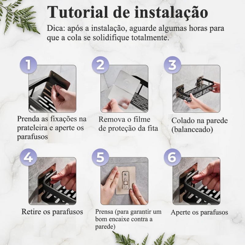 KIT 3 Suporte Prateleira De Canto Para Banheiro / Cozinha-Uso multifuncional