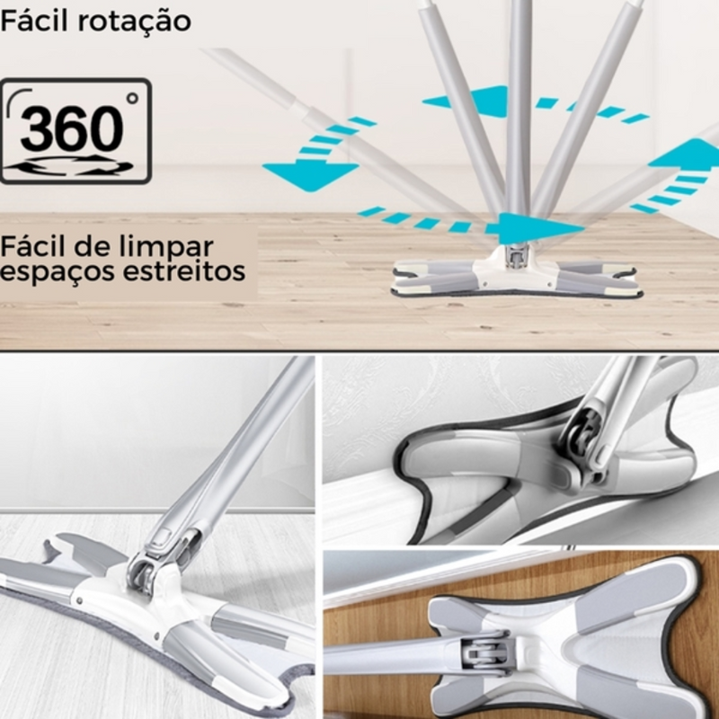 Rodo de XMop Twist Esfregão Giratório Max