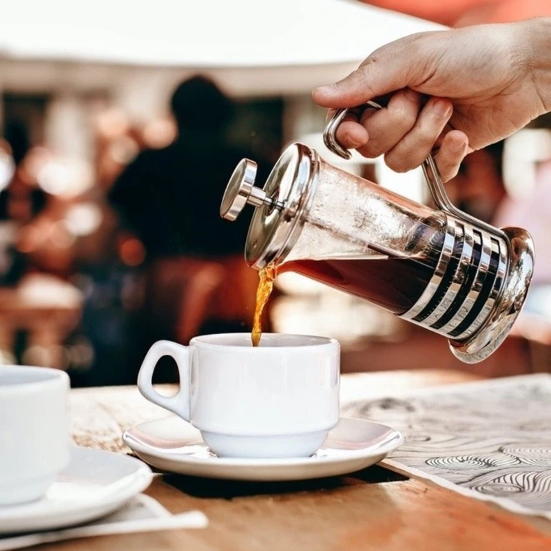 Cafeteira Prensa Francesa 800ml de Inox Vidro Cremeira para Café Leite Filtro de aço Inoxidável
