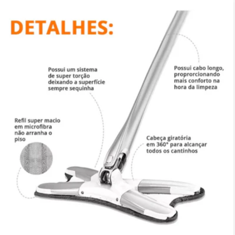 Rodo de XMop Twist Esfregão Giratório Max