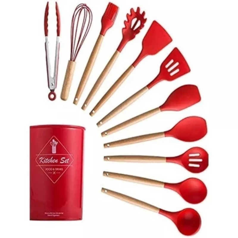 JOGO DE COZINHA COMPLETO – KIT C/12 PEÇAS DE SILICONE