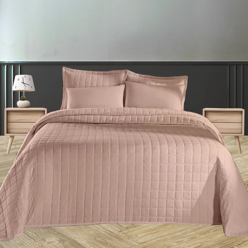 Kit Colcha Cobre Leito Casal Queen Size Percal 400 Fios Dupla Face 3 Peças  Aba Americana