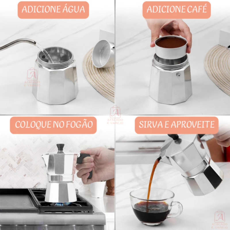 Cafeteira Italiana Moka Express Faz 9 Xícaras Premiun