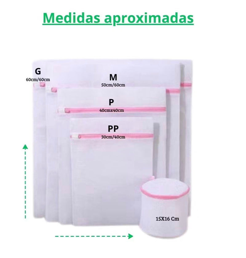 Kit Com 5 Saco Para Lavadora de Roupas Vários Tamanhos