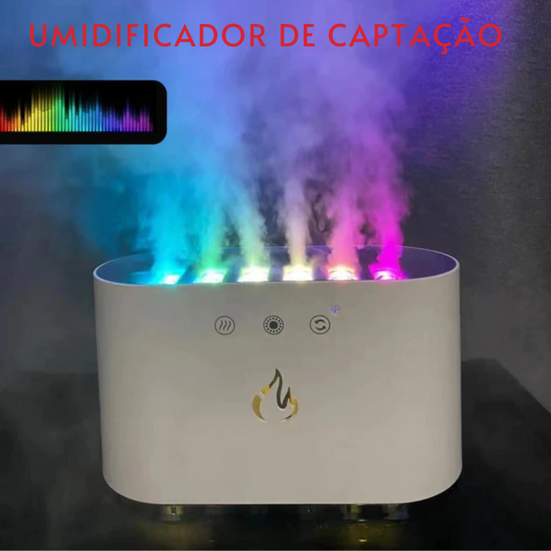 Umidificador Difusor Captação  ultrassônico de Ar Luz Led