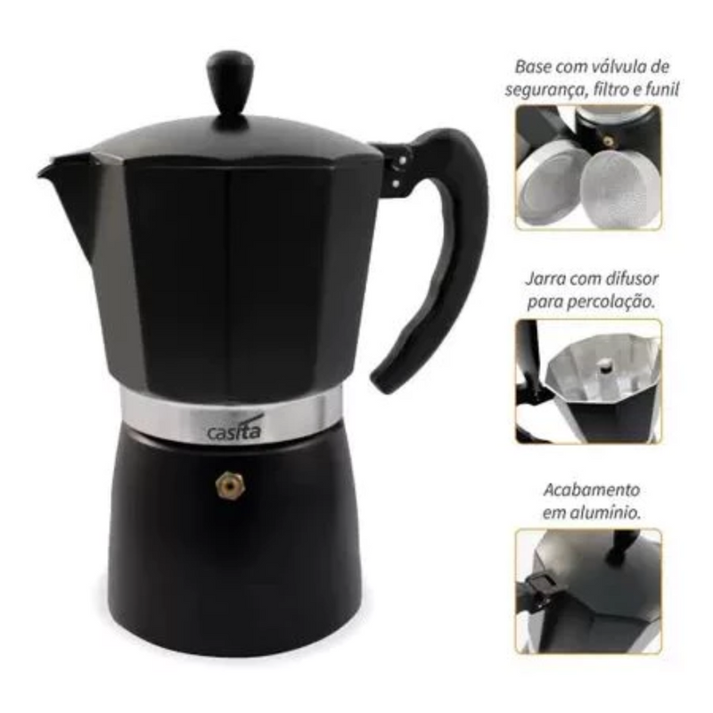 Cafeteira Italiana Moka Express Faz 9 Xícaras Premiun