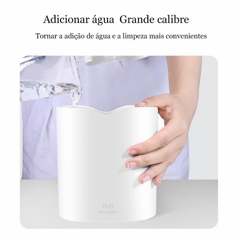 Umidificador Difusor De Ar Ultrassônico Grande Aromatizador 2 Bicos
