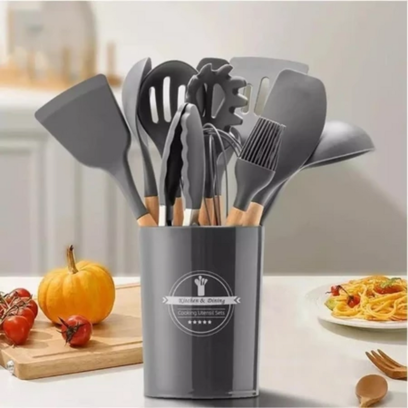 JOGO DE COZINHA COMPLETO – KIT C/12 PEÇAS DE SILICONE