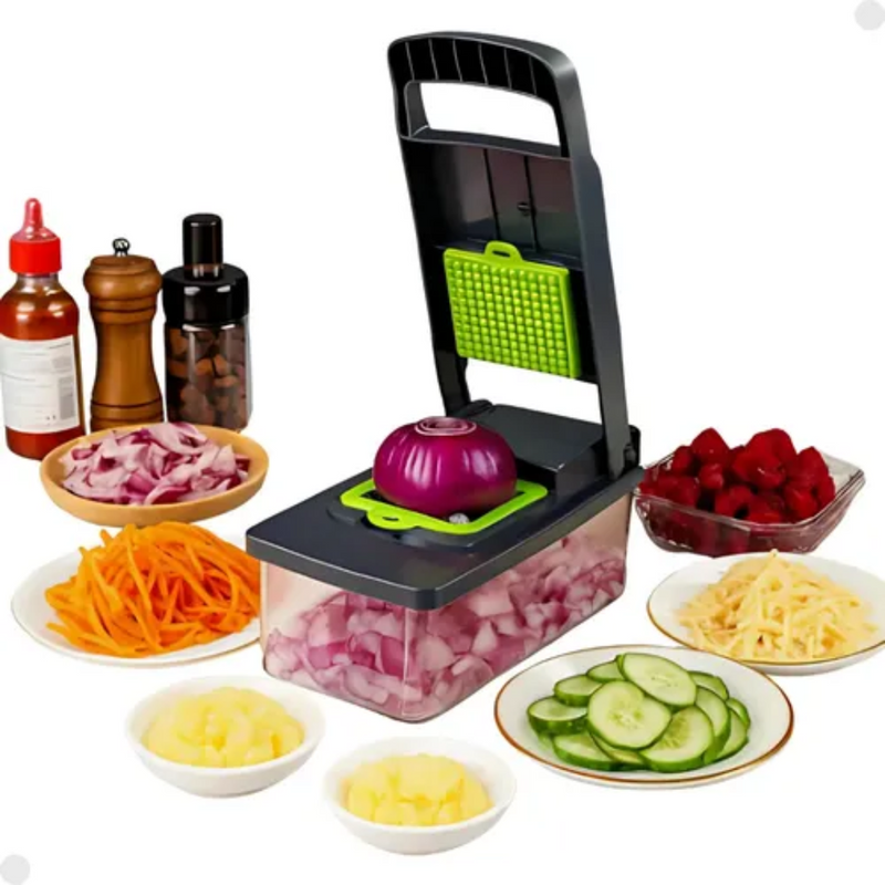 Fatiador Cortador Ralador De Legumes Verduras Frutas Alimentos Slicer Multiuso Aço Inox 16 em 1