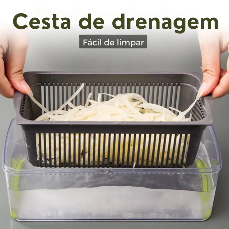Fatiador Cortador Ralador De Legumes Verduras Frutas Alimentos Slicer Multiuso Aço Inox 16 em 1