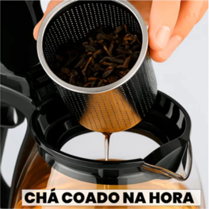 Chaleira Jarra  Com Infusor De Vidro 900ml Para Chá Bule