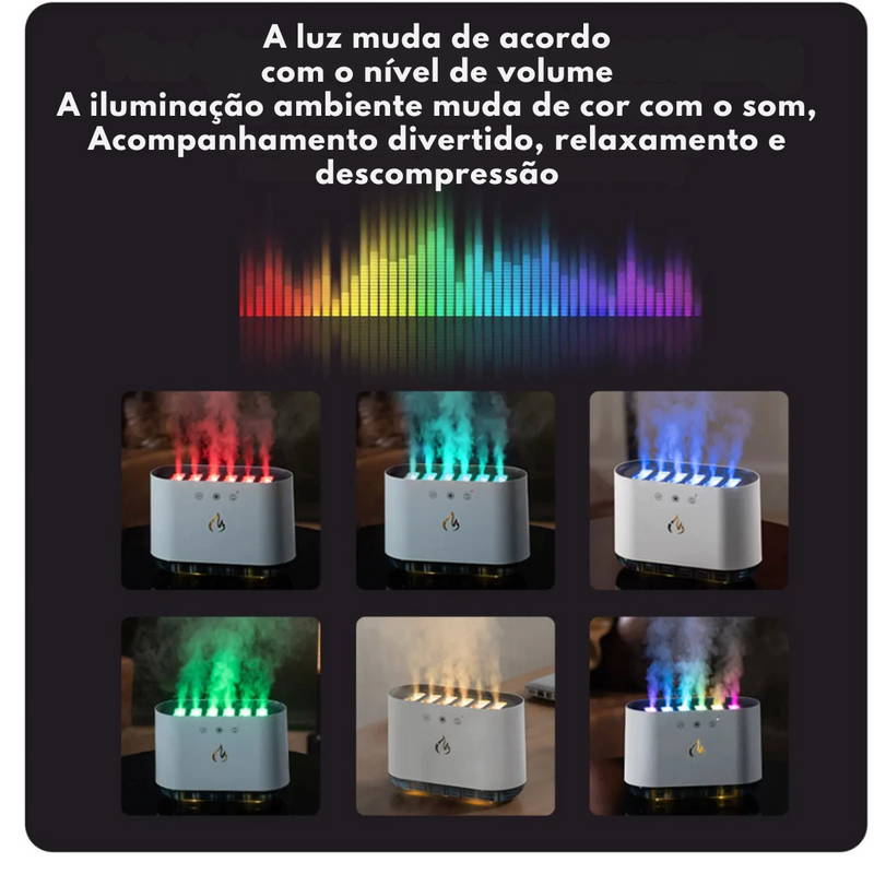 Umidificador Difusor Captação  ultrassônico de Ar Luz Led