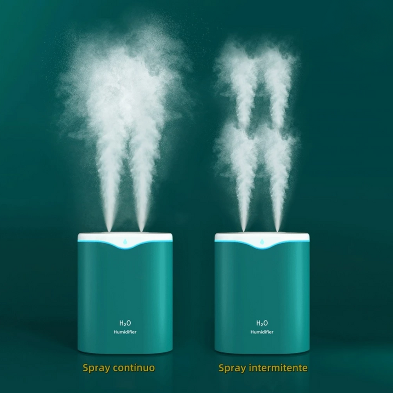 Umidificador Difusor De Ar Ultrassônico Grande Aromatizador 2 Bicos