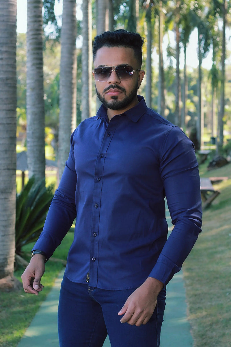 Camisa Slim Fit Manga Longa Premium