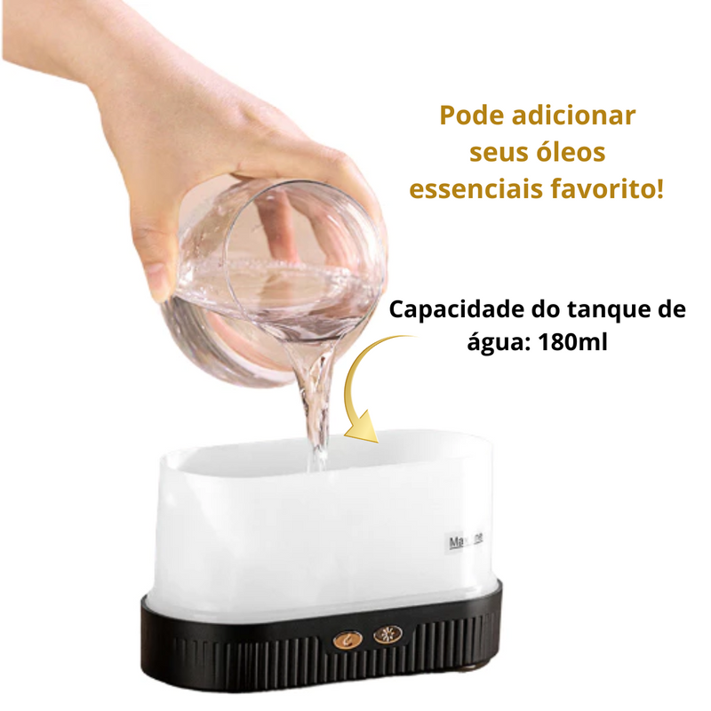 Umidificador  Difusor de Aroma Chama LED USB