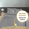 Kit Colcha Cobre Leito Casal Queen Size Percal 400 Fios Dupla Face 3 Peças  Aba Americana