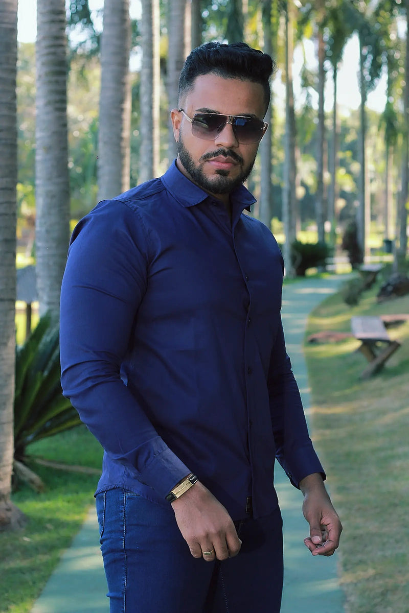 Camisa Slim Fit Manga Longa Premium