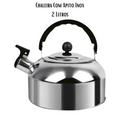 Chaleira Inox 2L com Tampa Alça Térmica e Apito para Café Chá Bebidas Premium