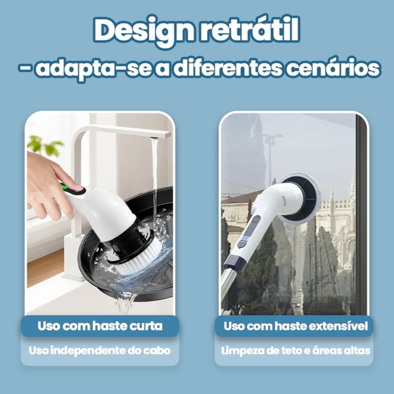 Escova de Limpeza Elétrica Sem Fio 360º Turbo Max