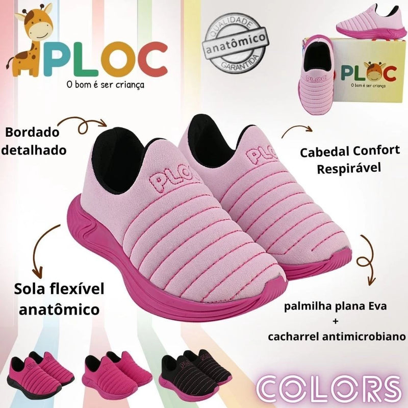 Tênis Infantil Menina PLOC – Linha COLORS