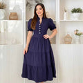 Vestido Mídi Moda  Evangélica com Manga Princesa