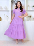 Vestido Mídi Moda  Evangélica com Manga Princesa