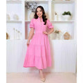 Vestido Mídi Moda  Evangélica com Manga Princesa