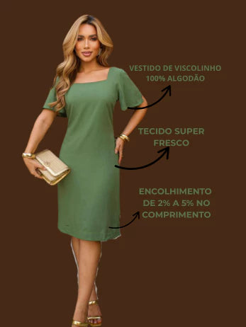 Vestido Fresco Com Manga Linha Premiun