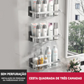 KIT 3 Suporte Prateleira De Canto Para Banheiro / Cozinha-Uso multifuncional