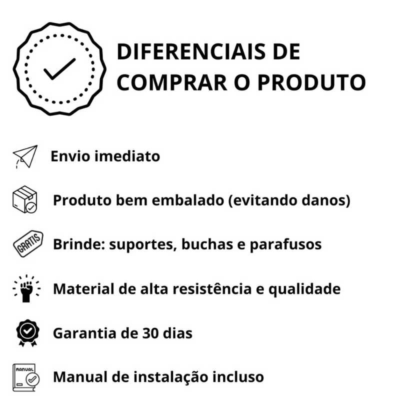 Rack Suspenso Para Quartos e salas com 4 Prateleiras/nicho