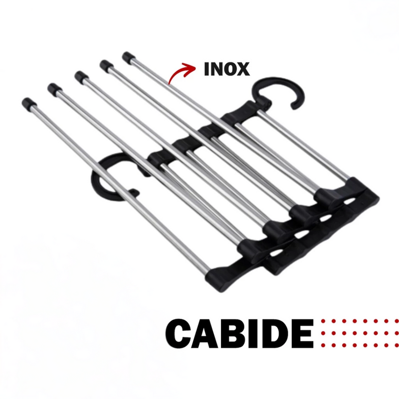 Cabide Multifuncional para Calças de Inox com 5 Divisórias ( Compre 1 leve 3 )