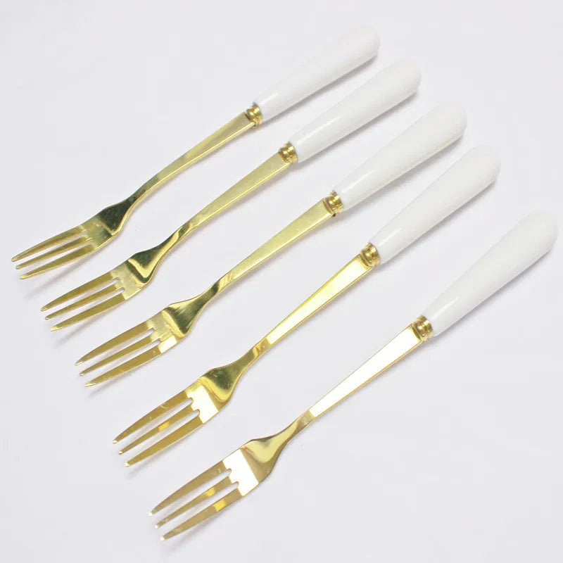 Conjunto de Talheres Gold Marble