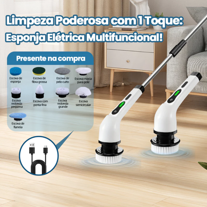 Escova de Limpeza Elétrica Sem Fio 360º Turbo Max