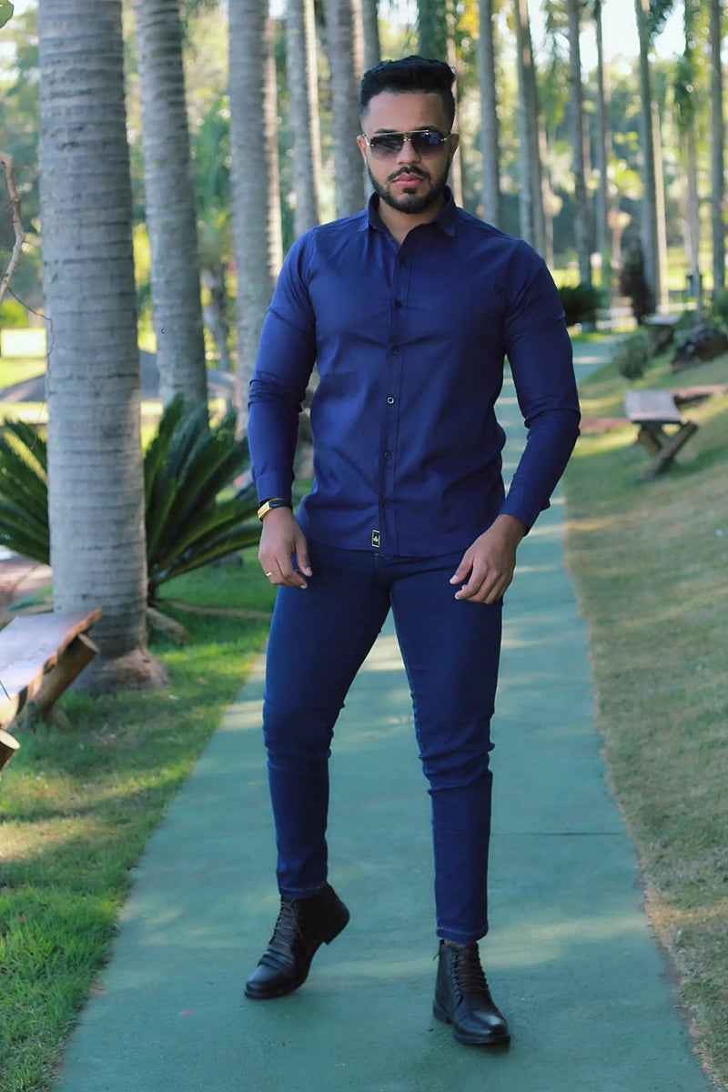 Camisa Slim Fit Manga Longa Premium