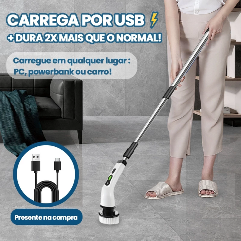 Escova de Limpeza Elétrica Sem Fio 360º Turbo Max