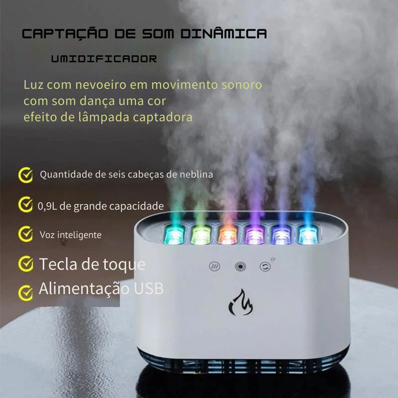 Umidificador Difusor Captação  ultrassônico de Ar Luz Led