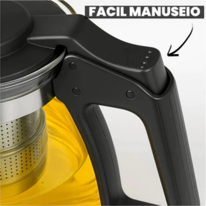 Chaleira Jarra  Com Infusor De Vidro 900ml Para Chá Bule
