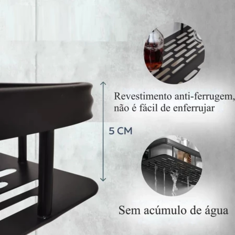 KIT 3 Suporte Prateleira De Canto Para Banheiro / Cozinha-Uso multifuncional