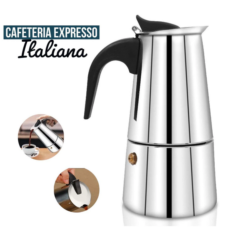 Cafeteira Expresso Italiana 600ml Aço Inox Premiun