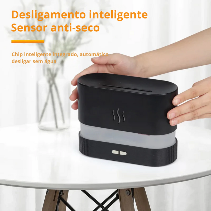 Umidificador  Difusor de Aroma Chama LED USB